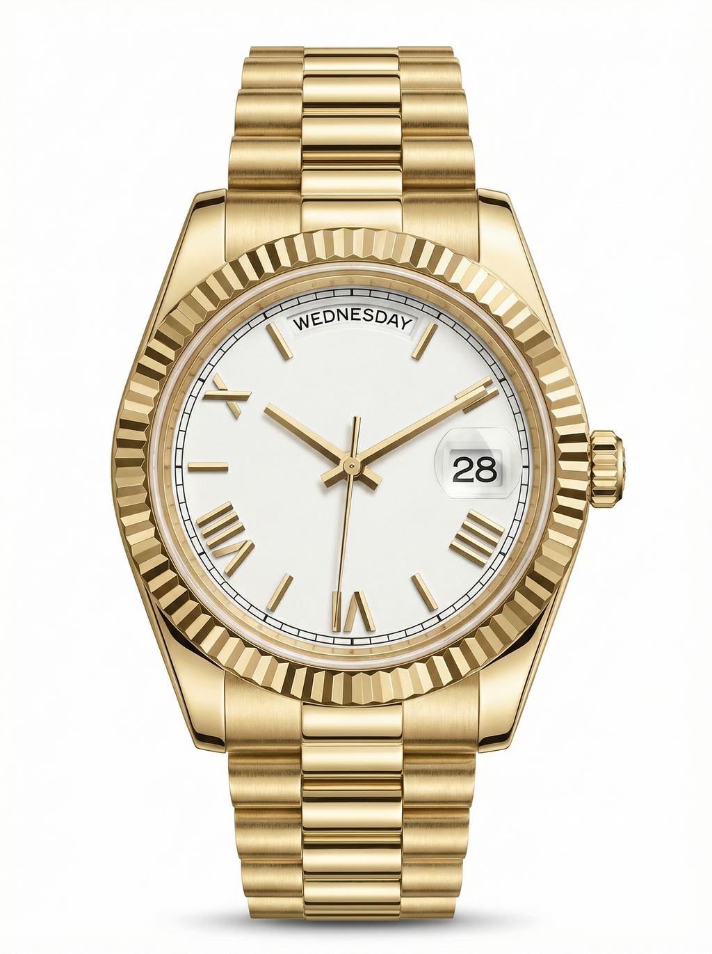 Day Mod – Gold · White Roman Dial – 40mm – Automatic