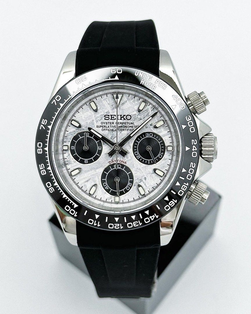Chronograph Series - Black Rubber Black Texture Panda