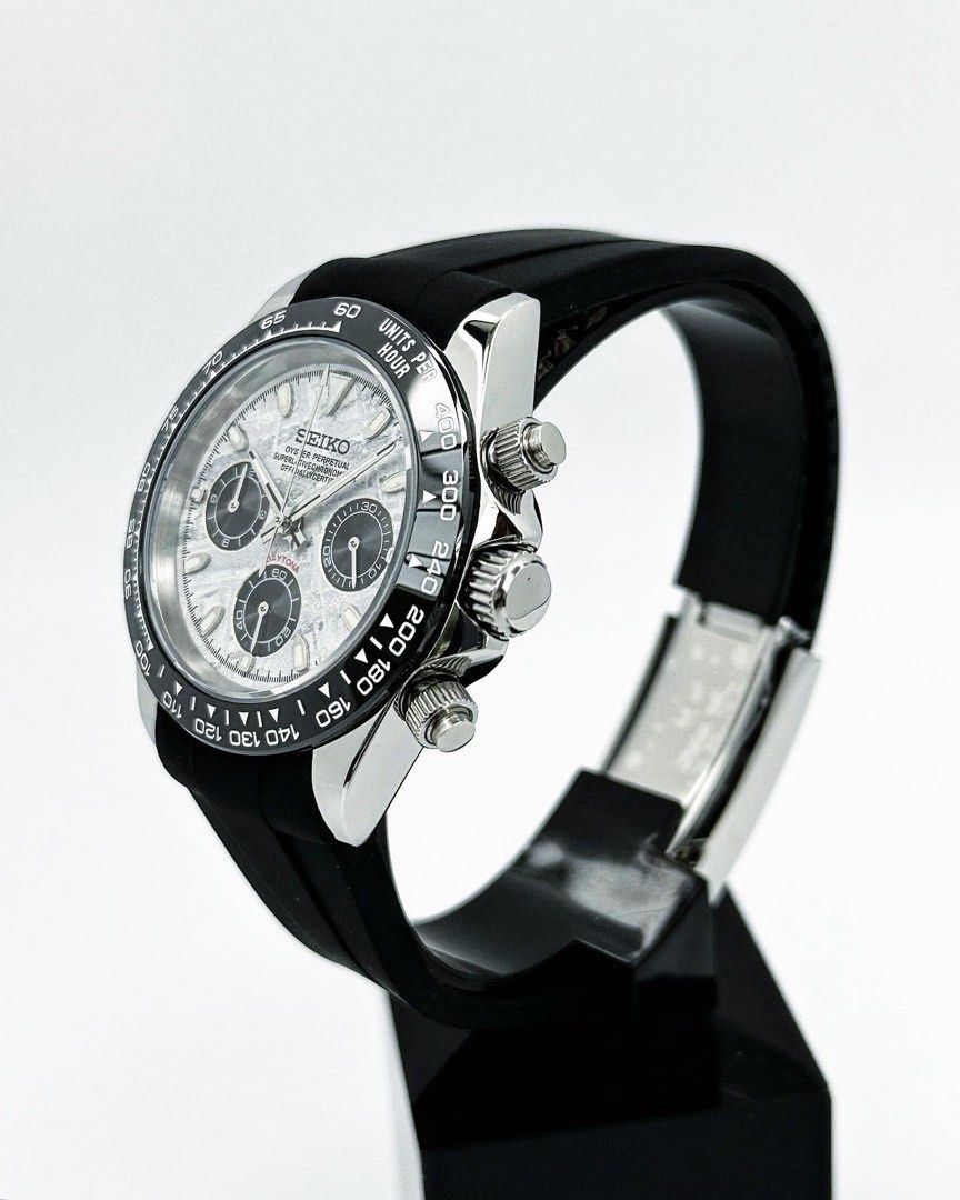 Chronograph Series - Black Rubber Black Texture Panda