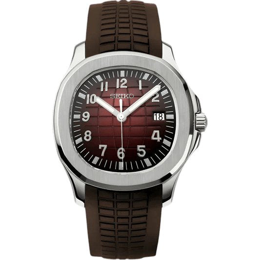 Aqua Mod – Burgundy Dial – 41mm – Automatic — with Seiko logo
