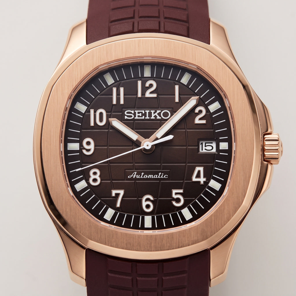 Aqua Mod – Rose Gold Brown Dial – 41mm – Automatic – dial detail