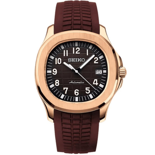 Aqua Mod – Rose Gold Brown Dial – 41mm – Automatic — with Seiko logo