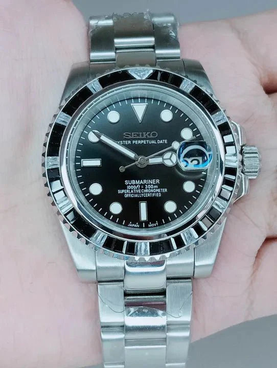 Sport Series - Black Diamond Bezel Steel 3 Link