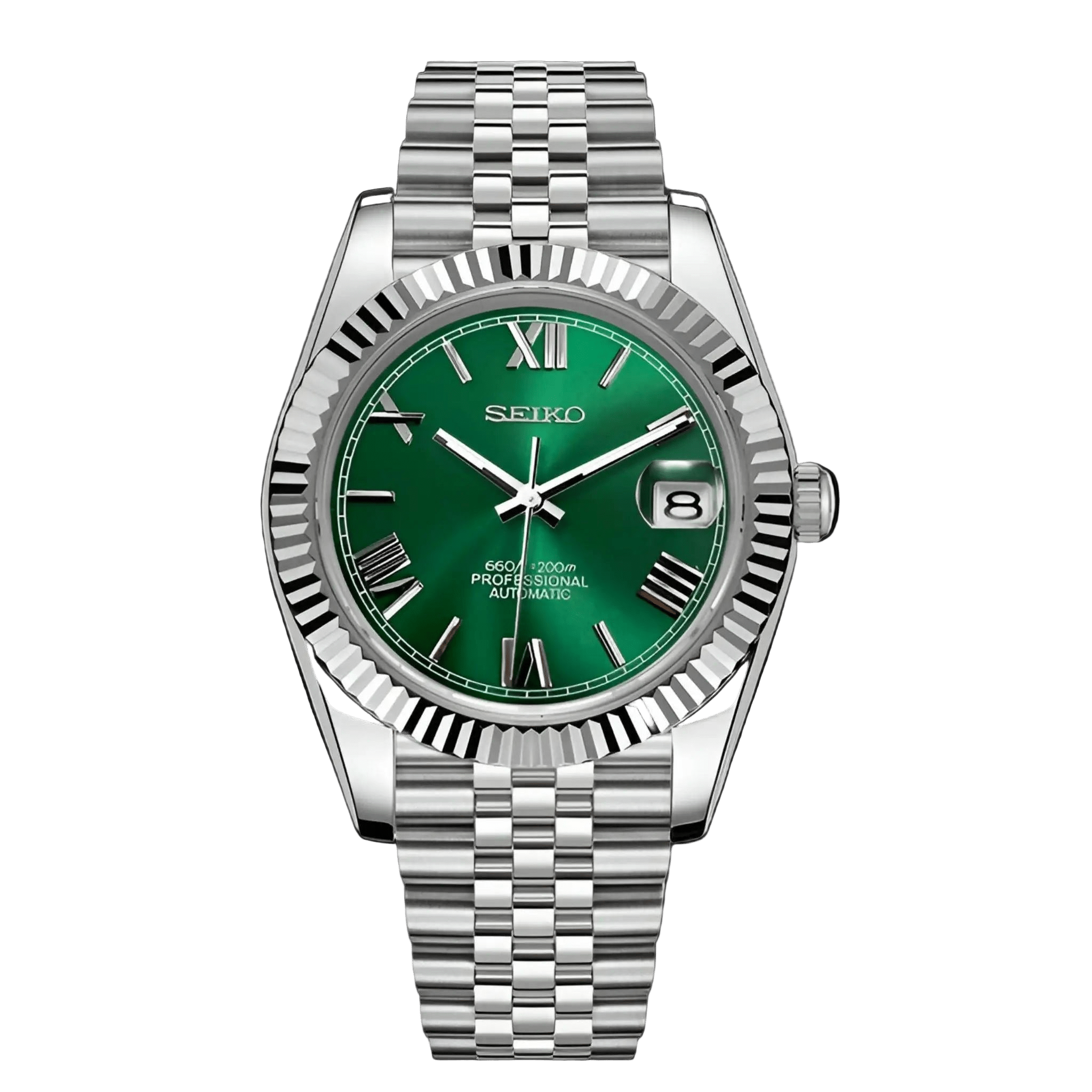 Classic Series - Green Roman Dial Steel Lux Edition Kopie