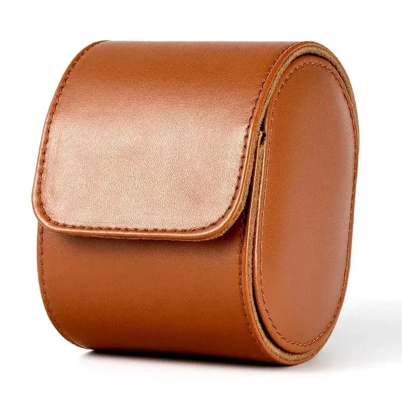 Brown Leather Watch Travel Case