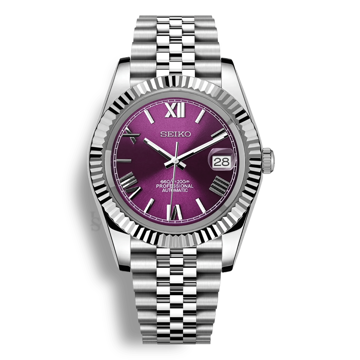Classic Series - Bright Purple Roman Dial Steel Lux Edition