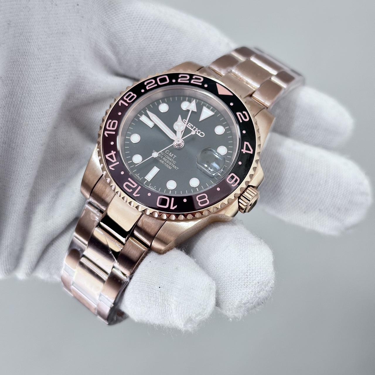 Dual Time Series - Brown Black Rose Gold 5 Link