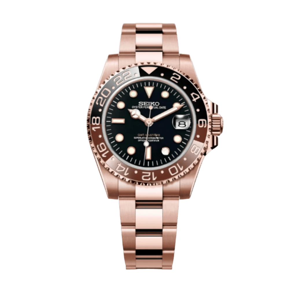 Dual Time Series - Brown Black Rose Gold 5 Link