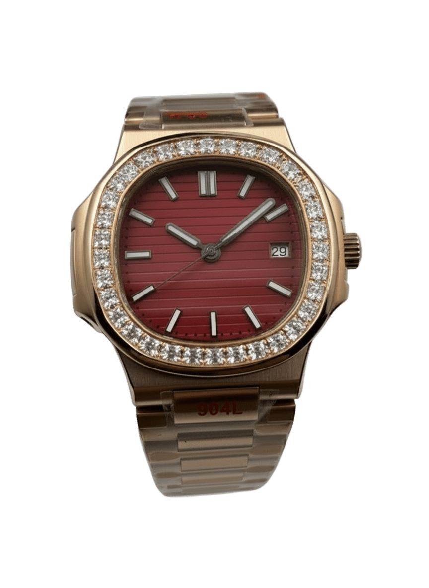 Signature Series - Rose Gold Wine Red Diamond Bezel