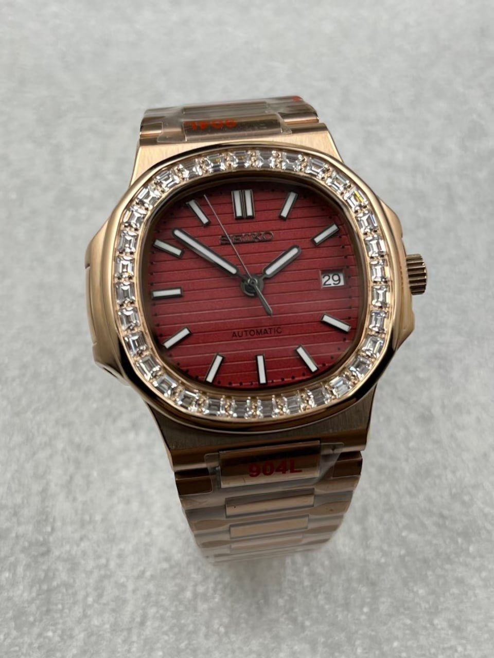 Signature Series - Rose Gold Wine Red Diamond Bezel