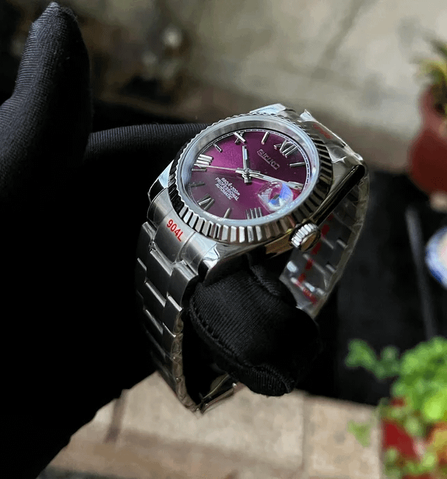Classic Series - Bright Purple Roman Dial Steel Lux Edition