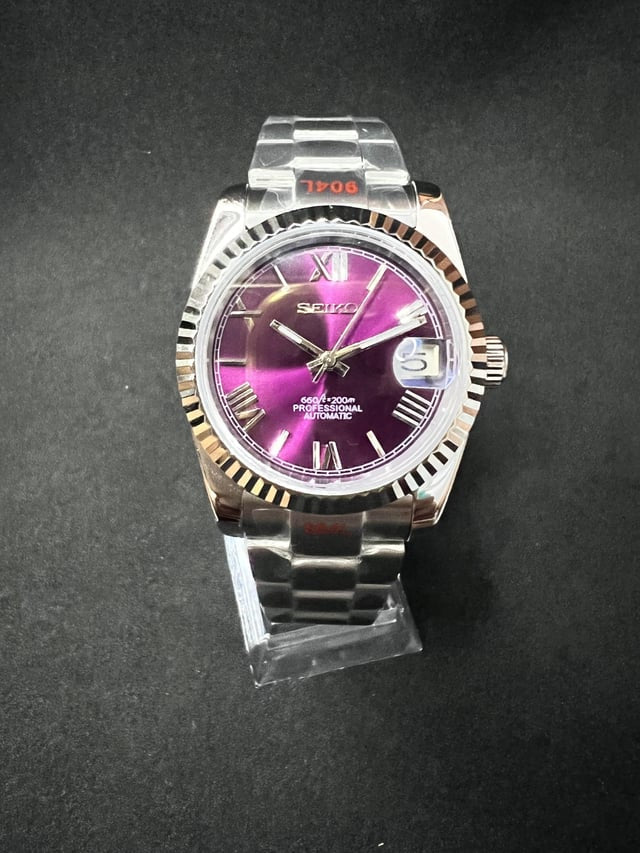 Classic Series - Bright Purple Roman Dial Steel Lux Edition