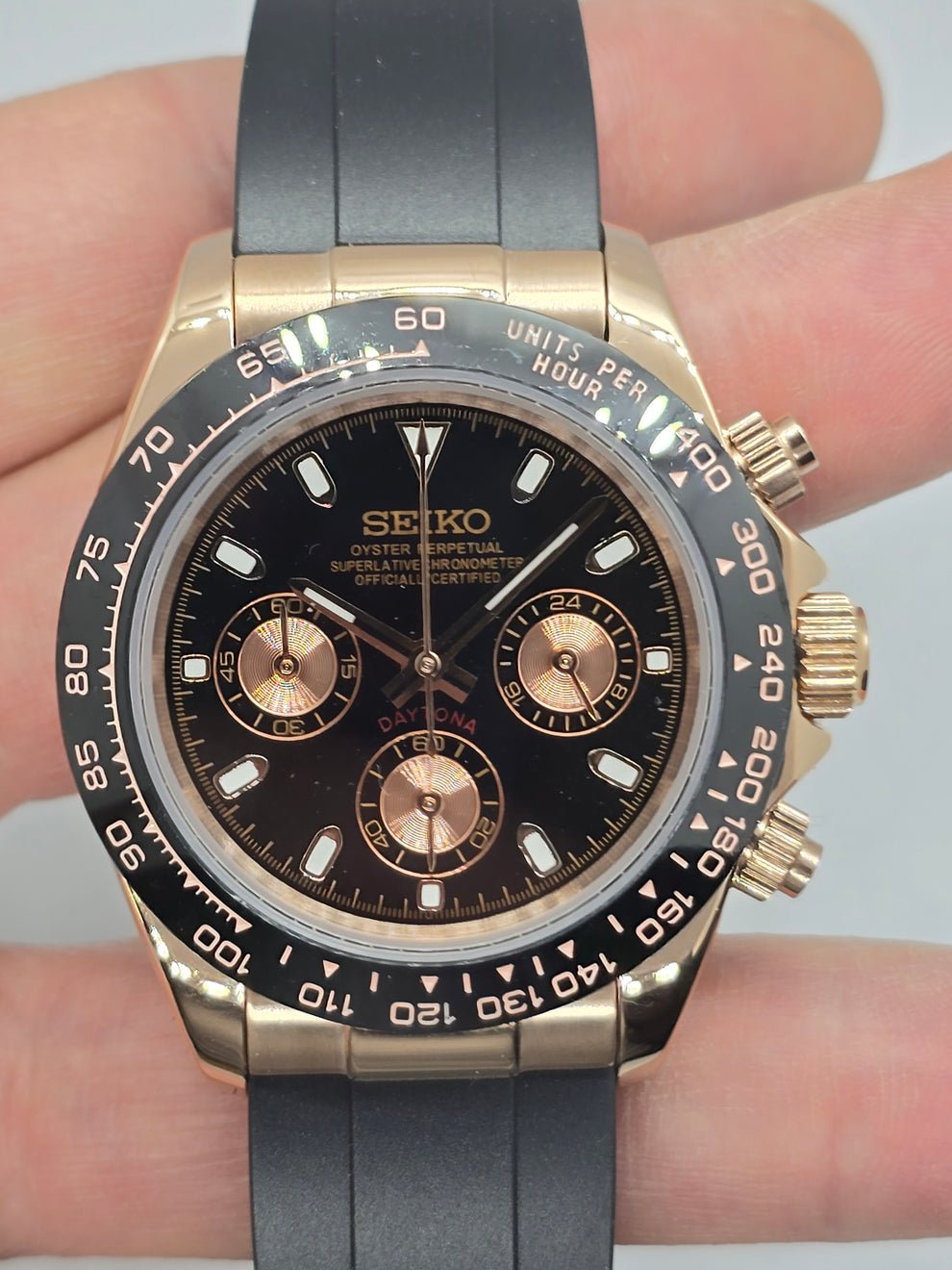 Chronograph Series - Black Rubber Black Rose Gold