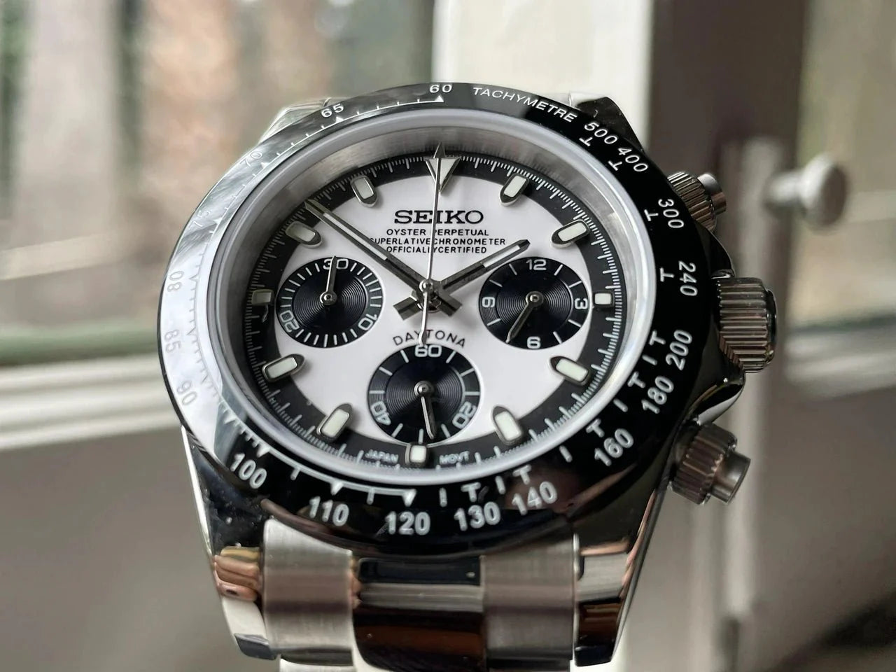Chronograph Series - Steel Black Out Bezel White