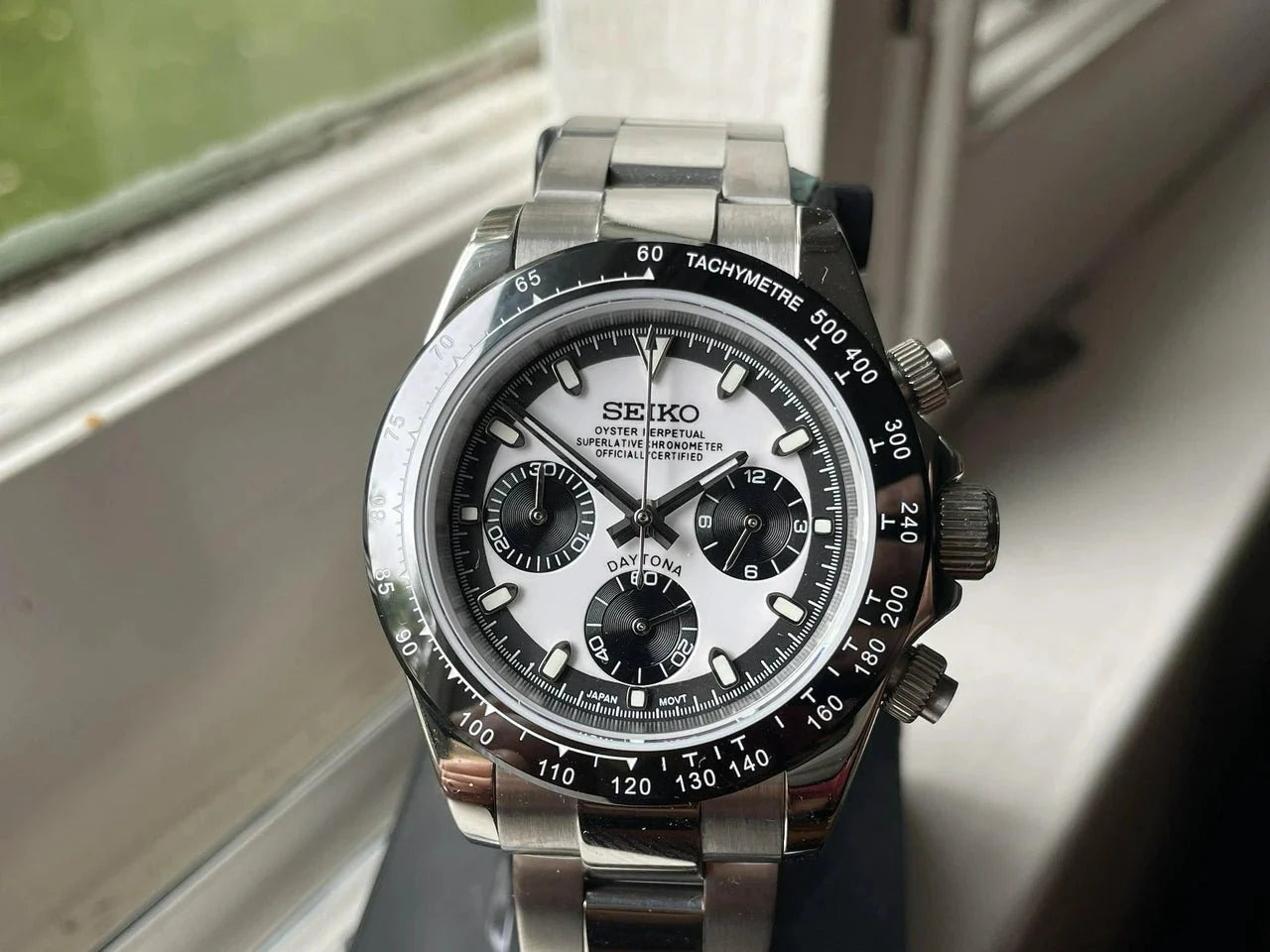 Chronograph Series - Steel Black Out Bezel White