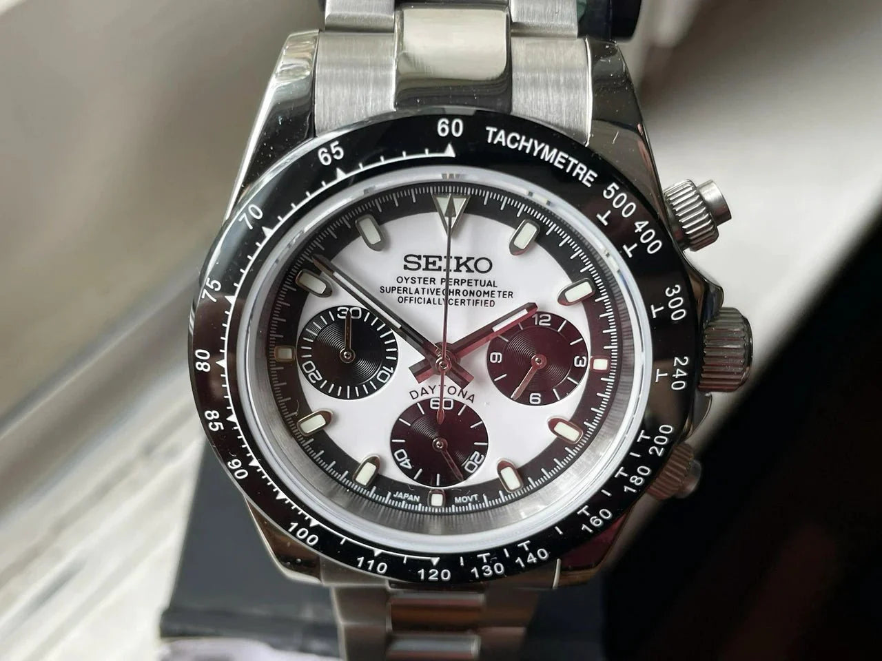 Chronograph Series - Steel Black Out Bezel White