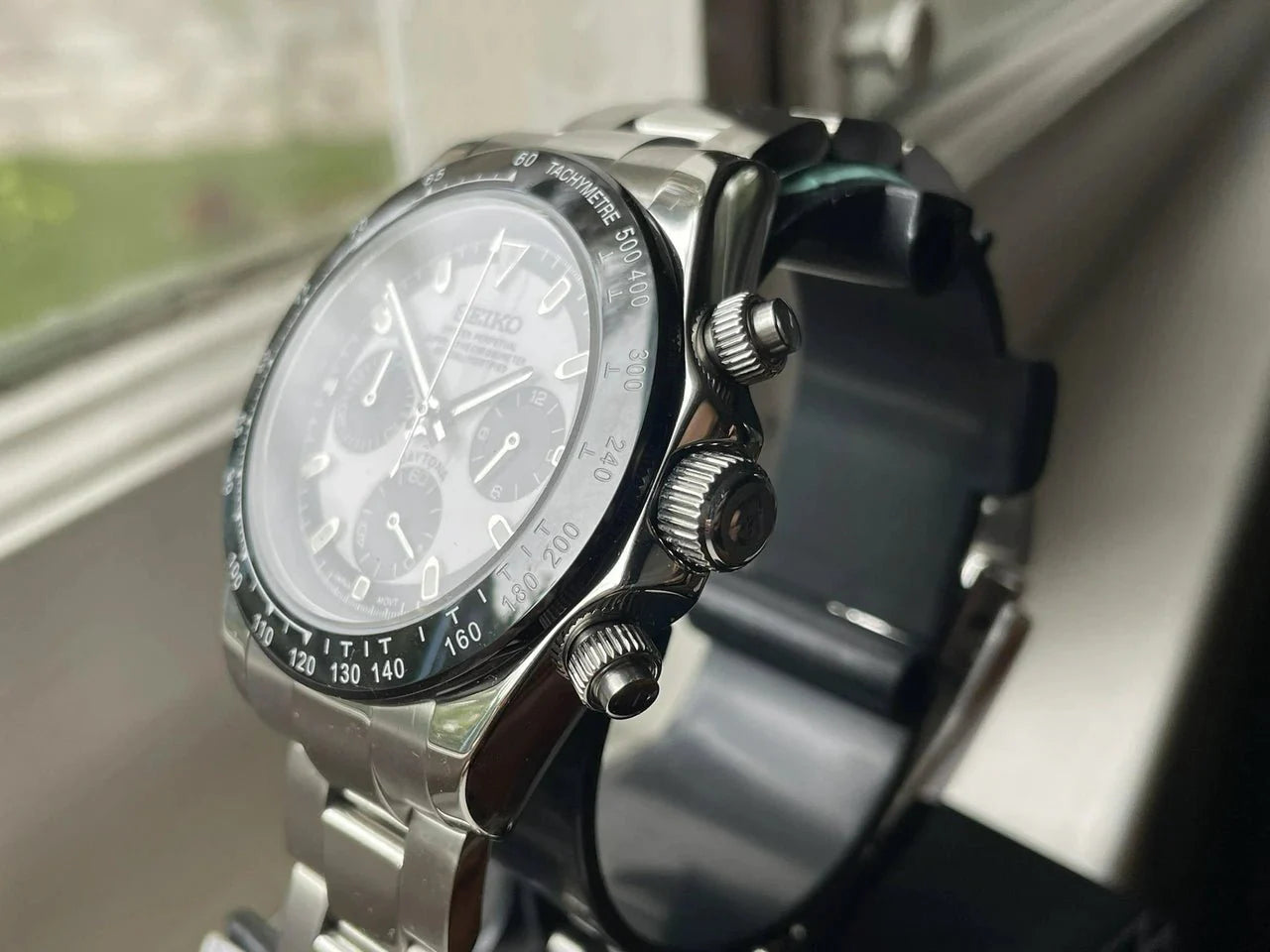 Chronograph Series - Steel Black Out Bezel White