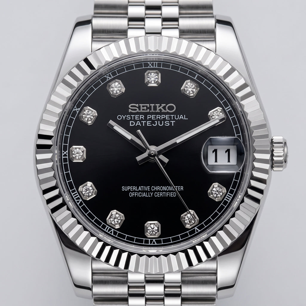 Date Mod – Steel · Black Diamond Dial – Automatic – dial detail