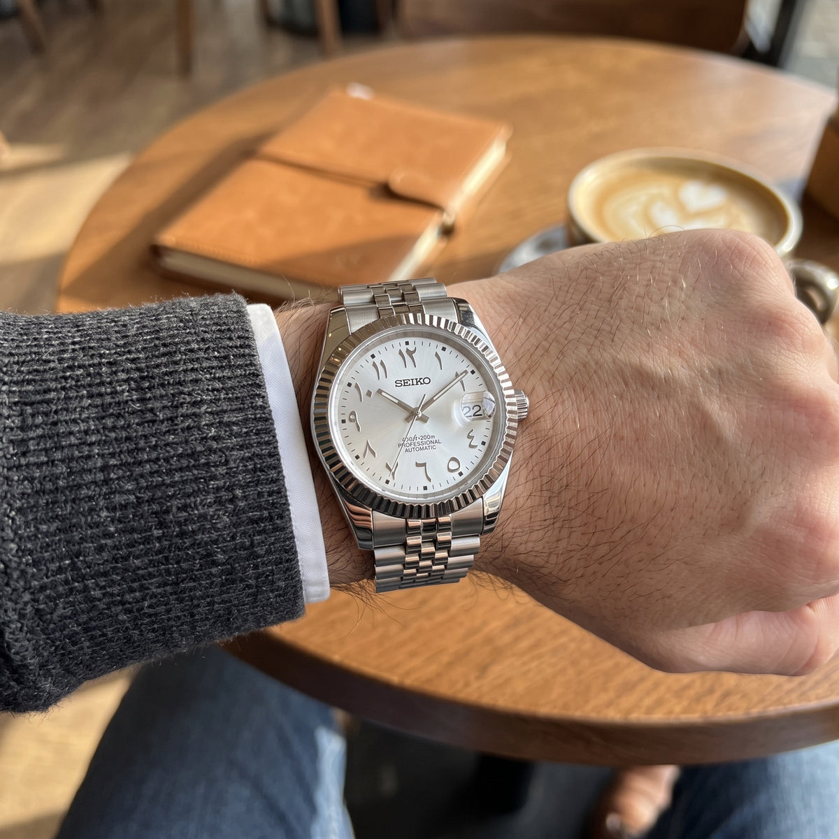 Date Mod – Steel · Silver Roman Dial II – Automatic – on-wrist view