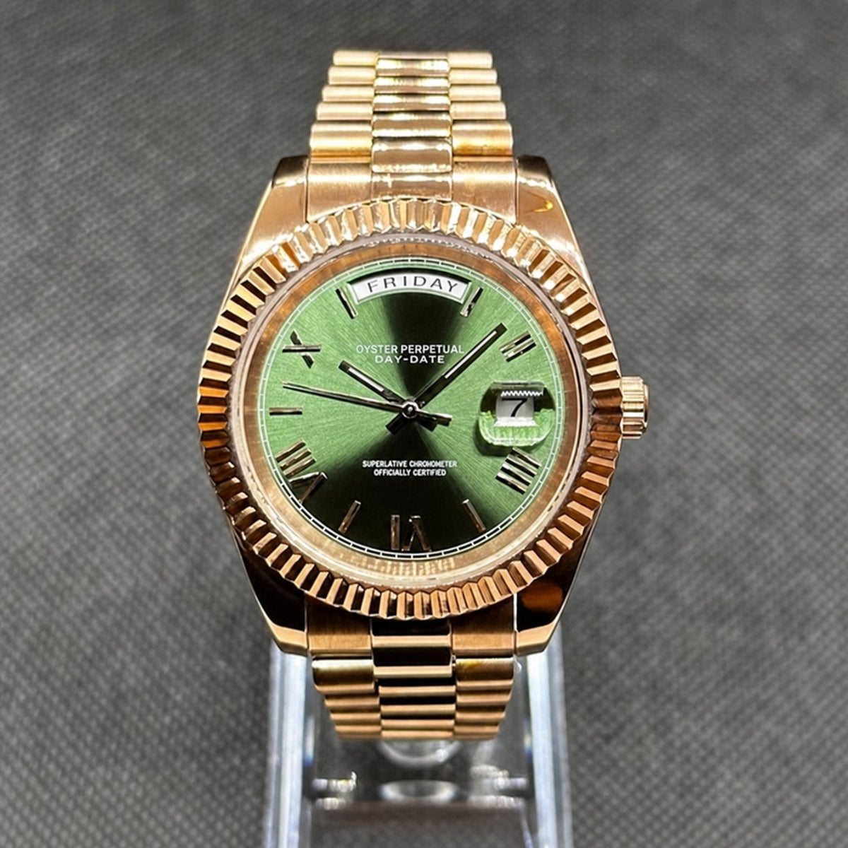 Day Mod – Gold · Green Dial – 40mm – Automatic - without Seiko logo