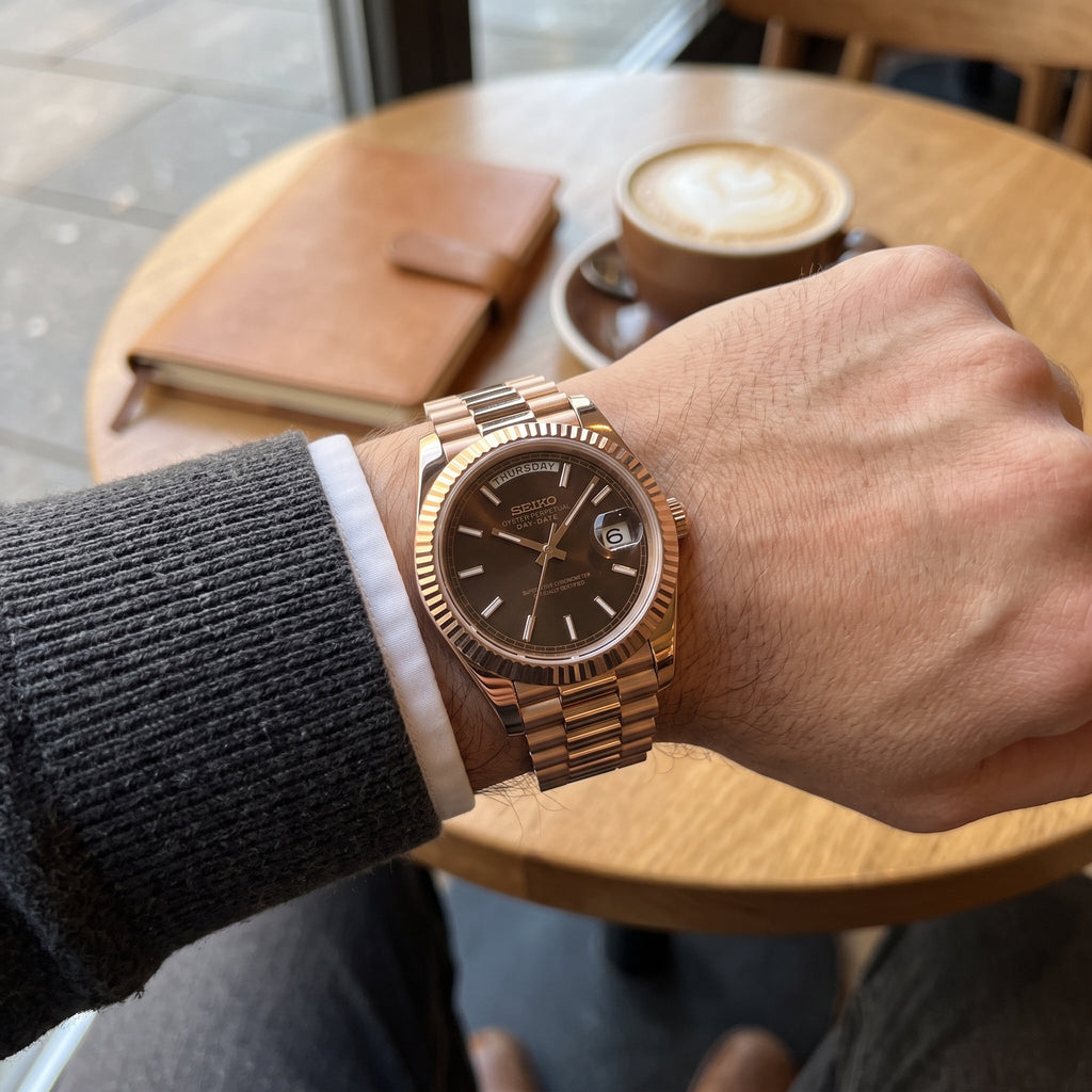 Day Mod – Rose Gold · Brown Dial – 40mm – Automatic – on-wrist view
