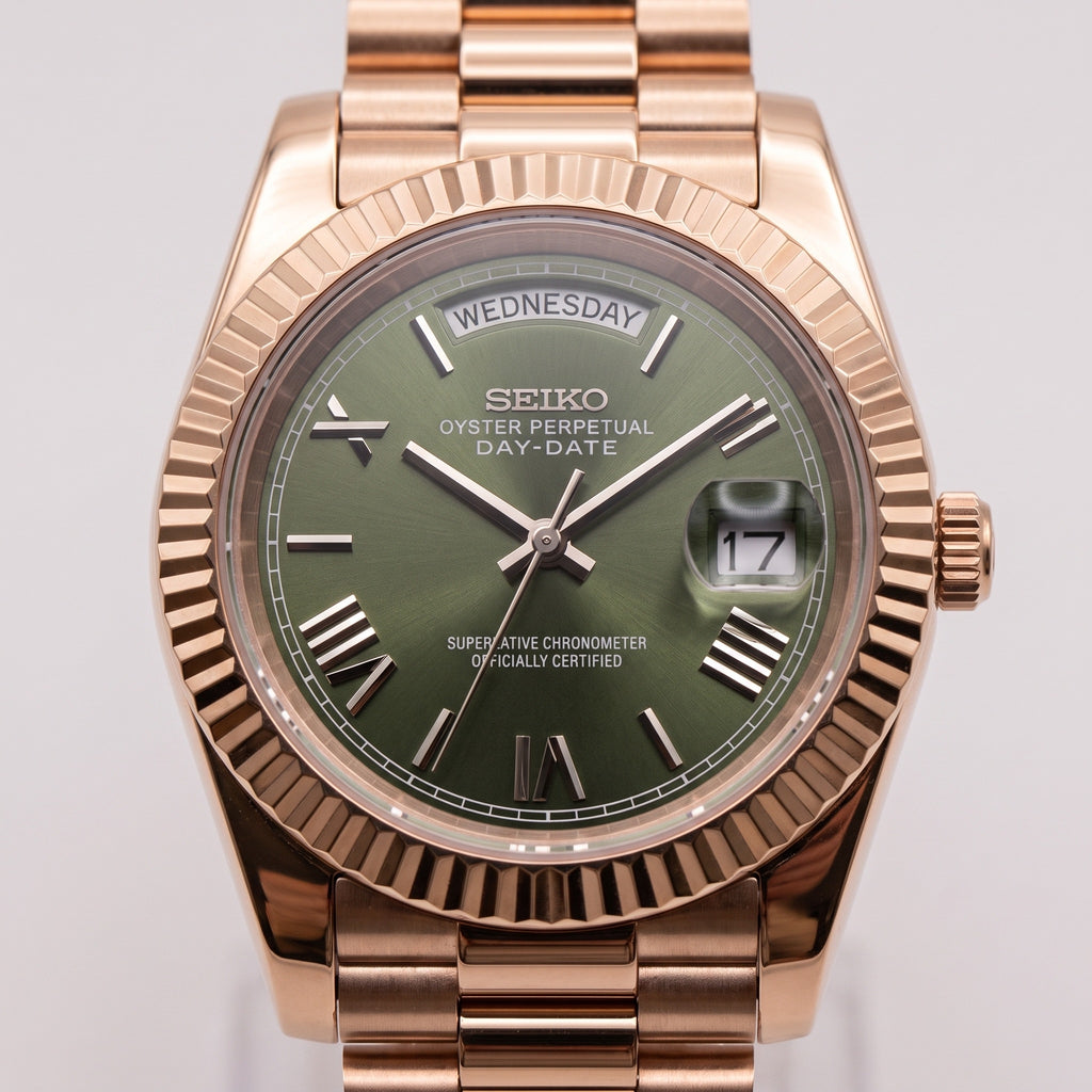 Day Mod – Rose Gold · Green Dial – 40mm – Automatic – dial detail