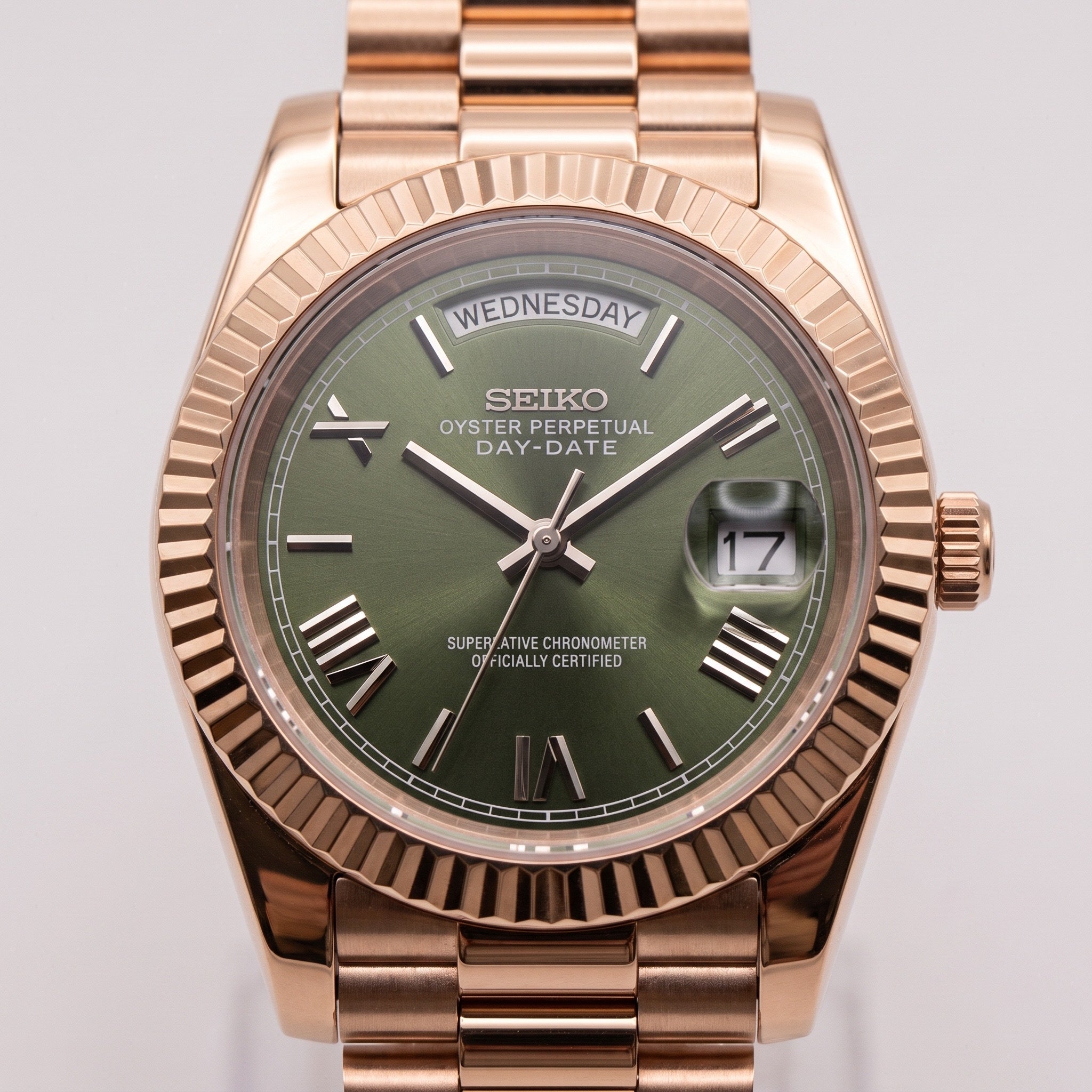 Day Mod – Rose Gold · Green Dial – 40mm – Automatic – dial detail