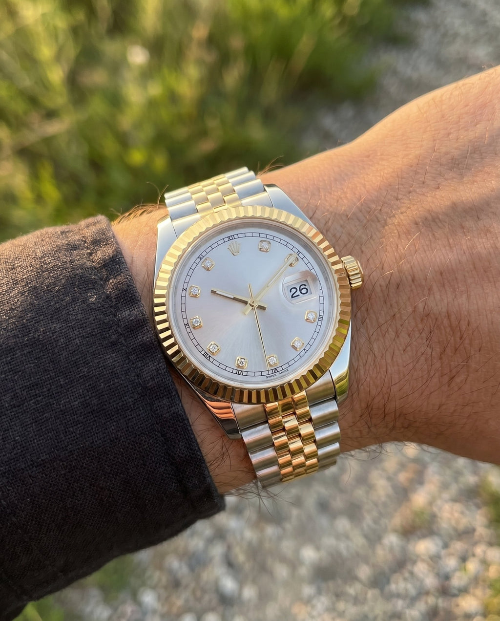 Lady Mod – Two-Tone Gold · Silver Diamond Dial – 28mm – Automatic - on-wrist lifestyle