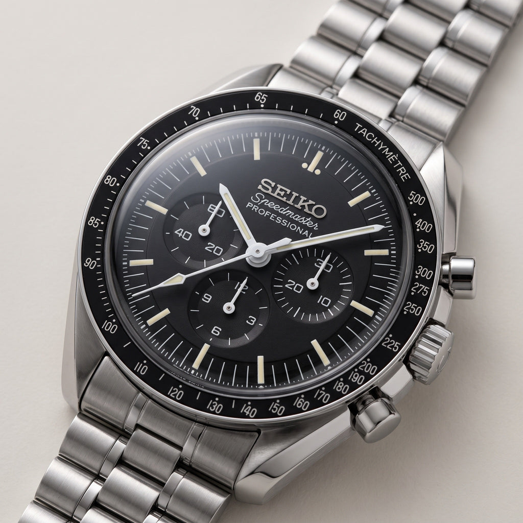 Moon Mod – Black Chronograph · Steel – 42mm – Chronograph – dial detail