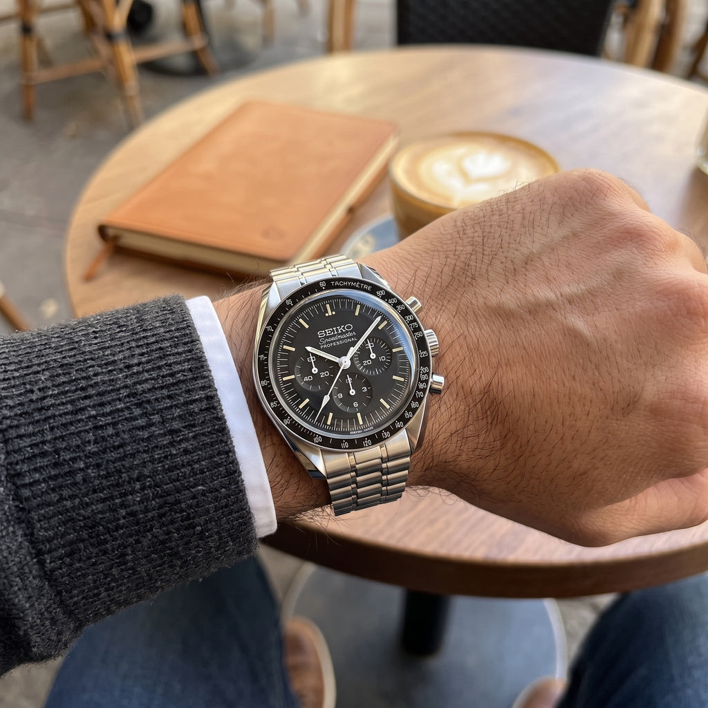 Moon Mod – Black Chronograph · Steel – 42mm – Chronograph – on-wrist view