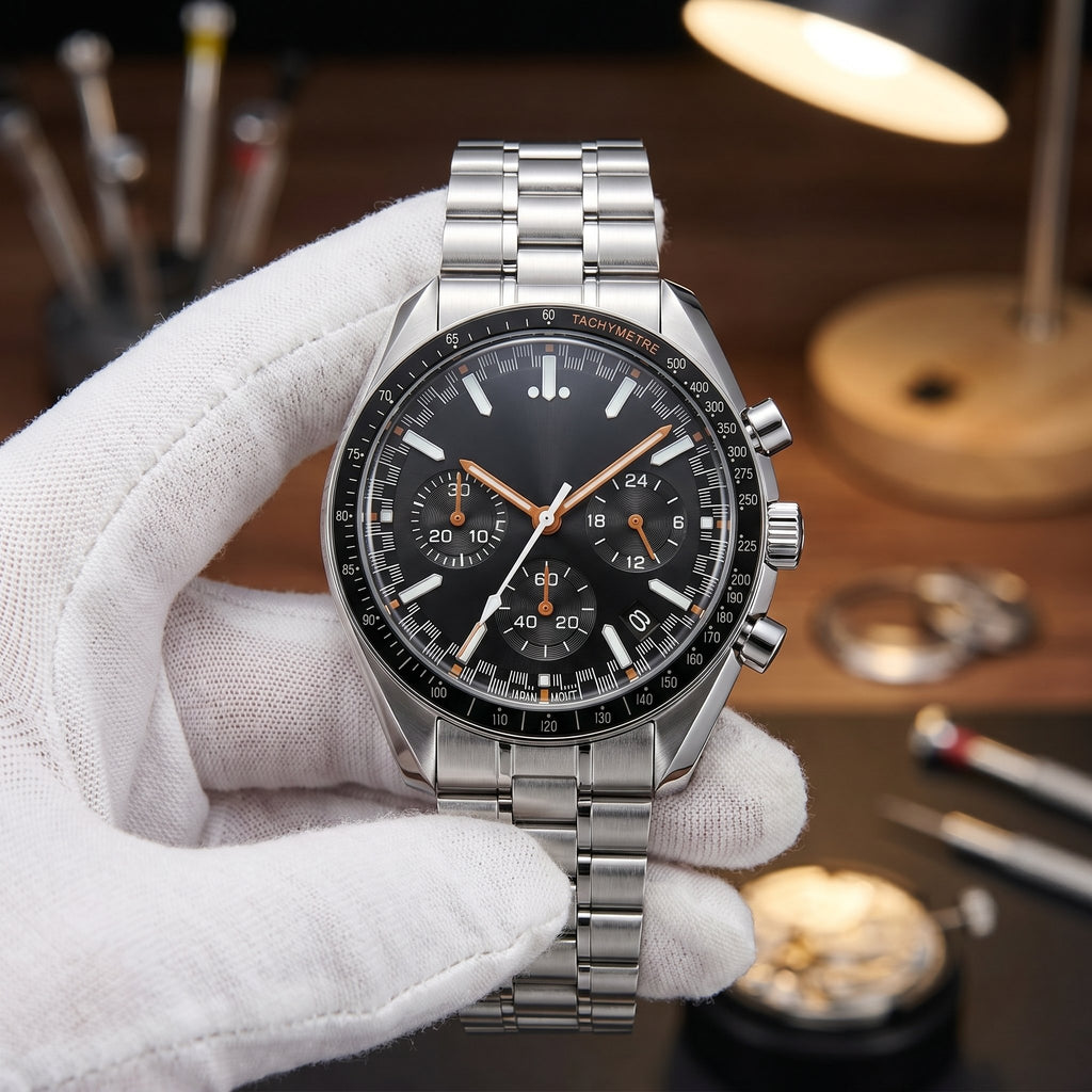 Moon Mod – Black Racing Chronograph – 42mm – Chronograph - close-up detail