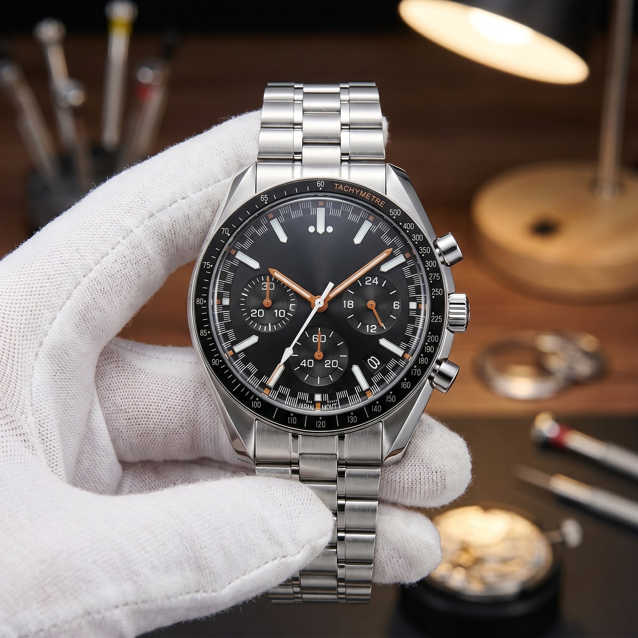 Moon Mod – Black Racing Chronograph – 42mm – Chronograph - close-up detail
