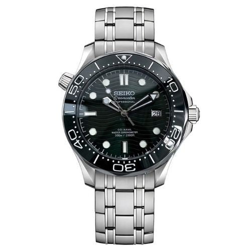 Moon Mod – Black Wave Dial Diver – 42mm – Automatic — with Seiko logo