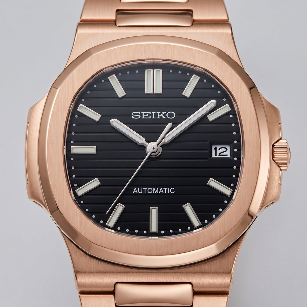 Naut Mod – Rose Gold · Black Dial – 41mm – Automatic – dial detail