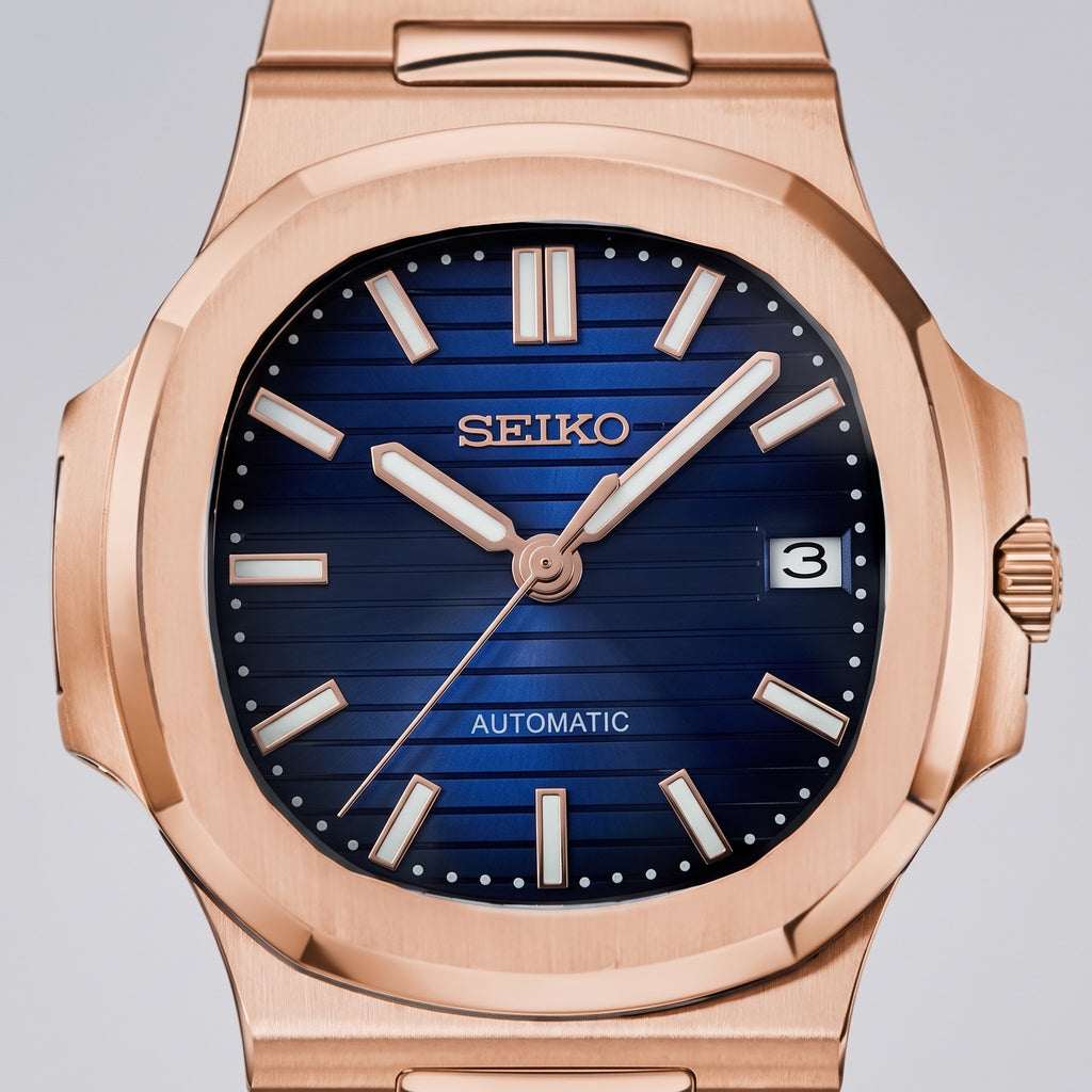 Naut Mod – Rose Gold · Blue Dial – 41mm – Automatic – dial detail