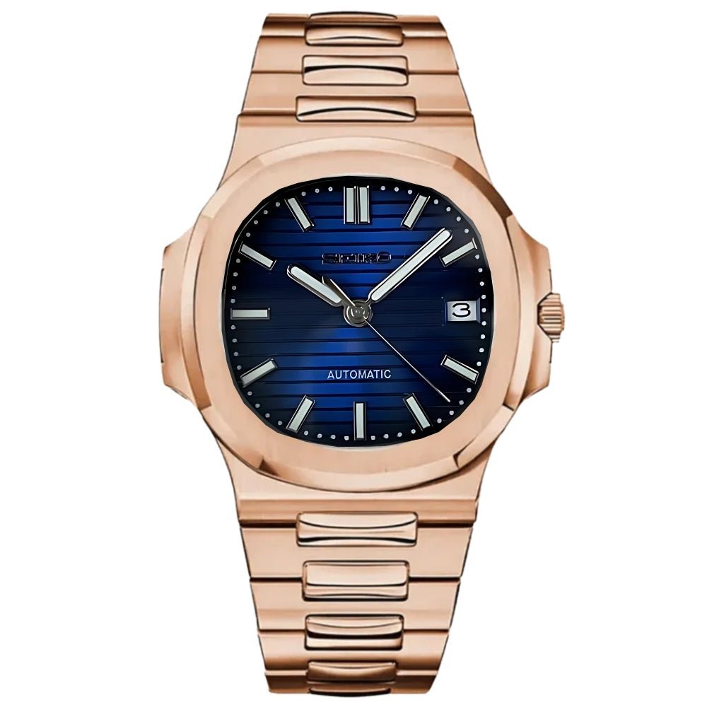 Naut Mod – Rose Gold · Blue Dial – 41mm – Automatic — with Seiko logo