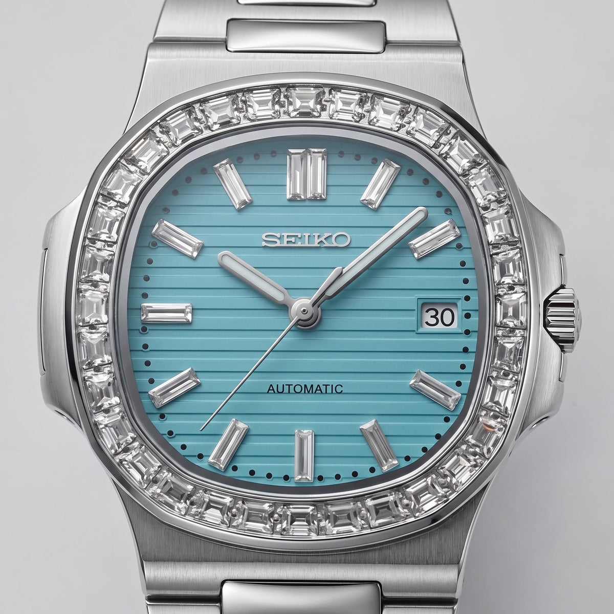 Naut Mod – Steel · Diamond Bezel · Teal Dial – 41mm – Automatic – dial detail