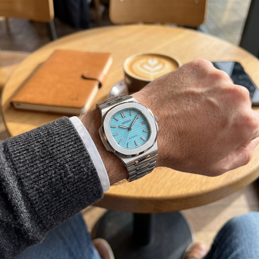 Naut Mod – Steel · Ice-Blue Dial – 41mm – Automatic – on-wrist view