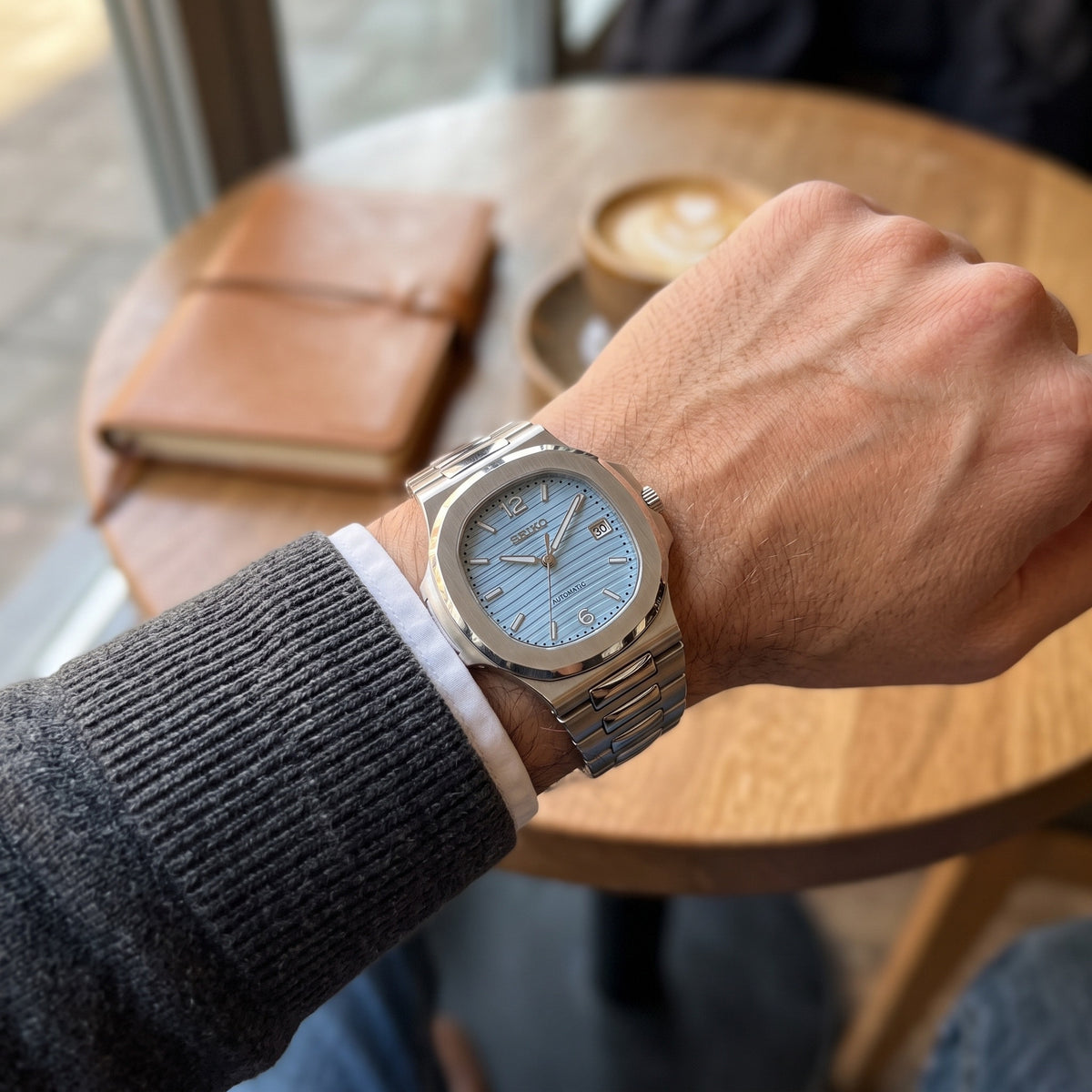 Naut Mod – Steel · Light Blue Dial – 41mm – Automatic – on-wrist view