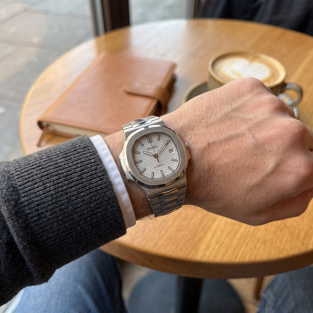 Naut Mod – Steel · White Dial – 41mm – Automatic – on-wrist view