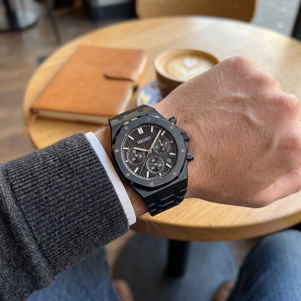 Oak Mod – Black PVD · Black Chronograph – 41mm – Chronograph – on-wrist view