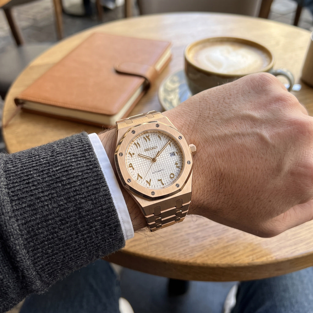Oak Mod – Rose Gold · MOP Arabic Dial – 41mm – Automatic – on-wrist view