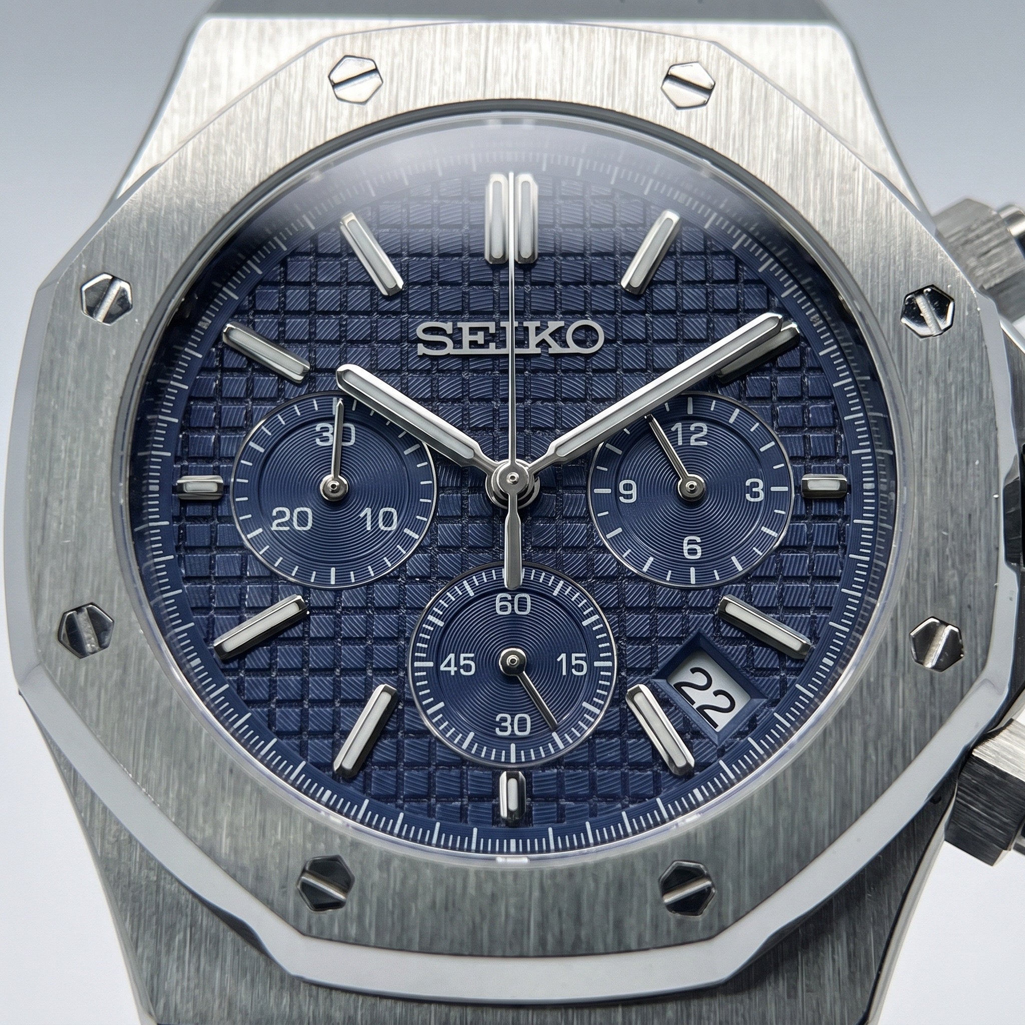 Oak Mod – Steel · Blue Chronograph – 41mm – Chronograph – dial detail