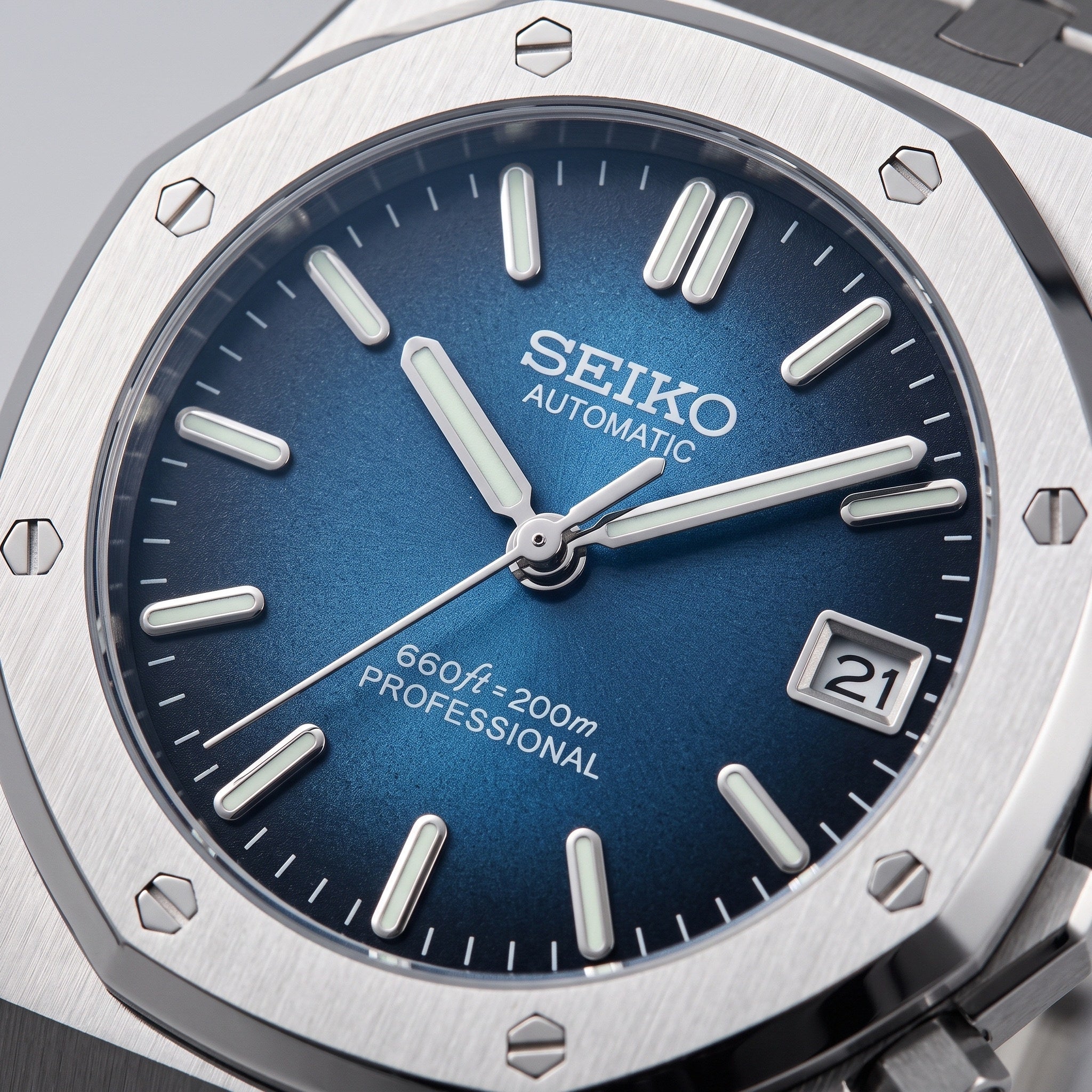 Oak Mod – Steel · Blue Dial – 41mm – Automatic – dial detail