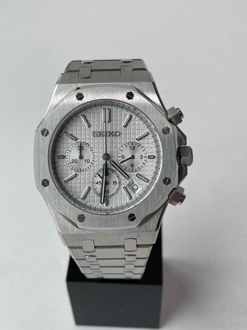Oak Mod – Steel · Silver Chronograph – 41mm – Chronograph — with Seiko logo