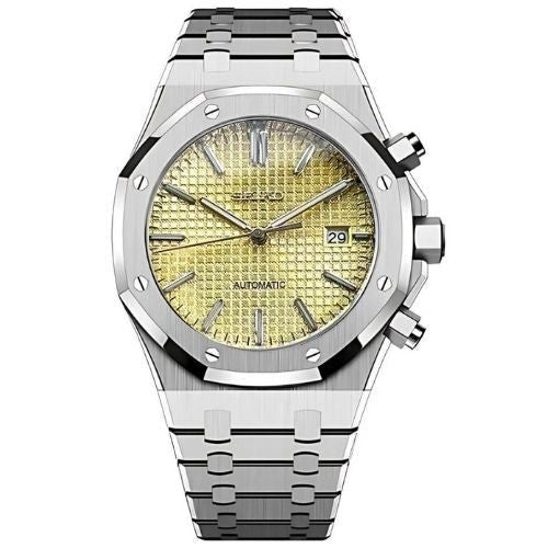 Oak Mod – Steel · Yellow Chronograph – 41mm – Chronograph — with Seiko logo