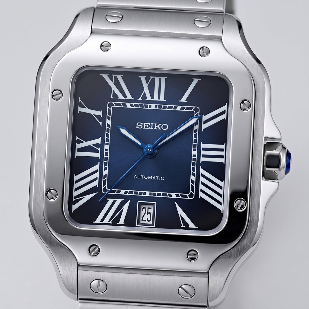 Seiktos Mod – Blue Dial – 38mm – Automatic – dial detail
