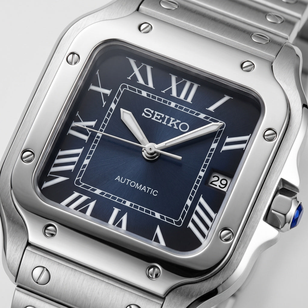 Seiktos Mod – Blue Dial – 38mm – Automatic – dial detail