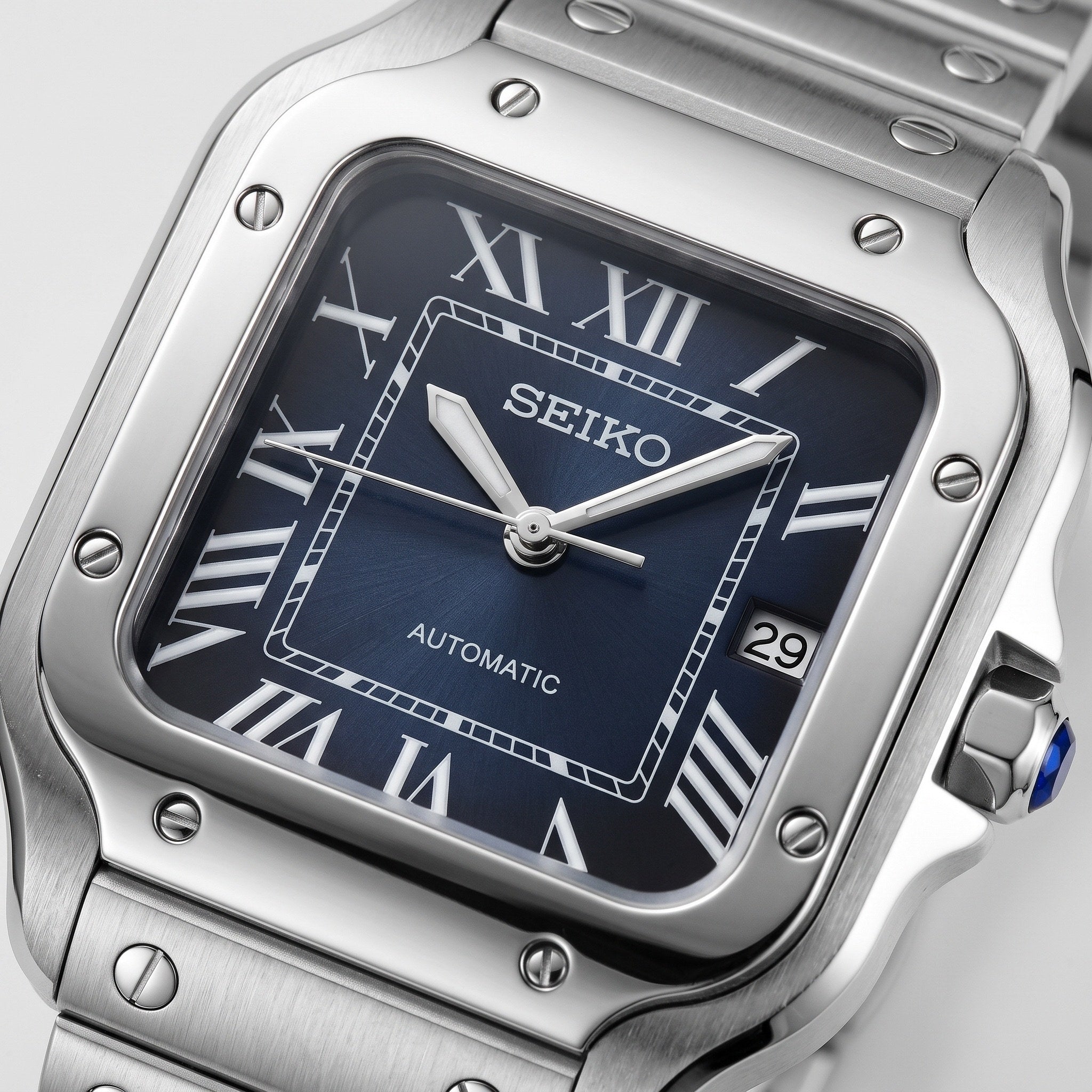 Seiktos Mod – Blue Dial – 38mm – Automatic – dial detail