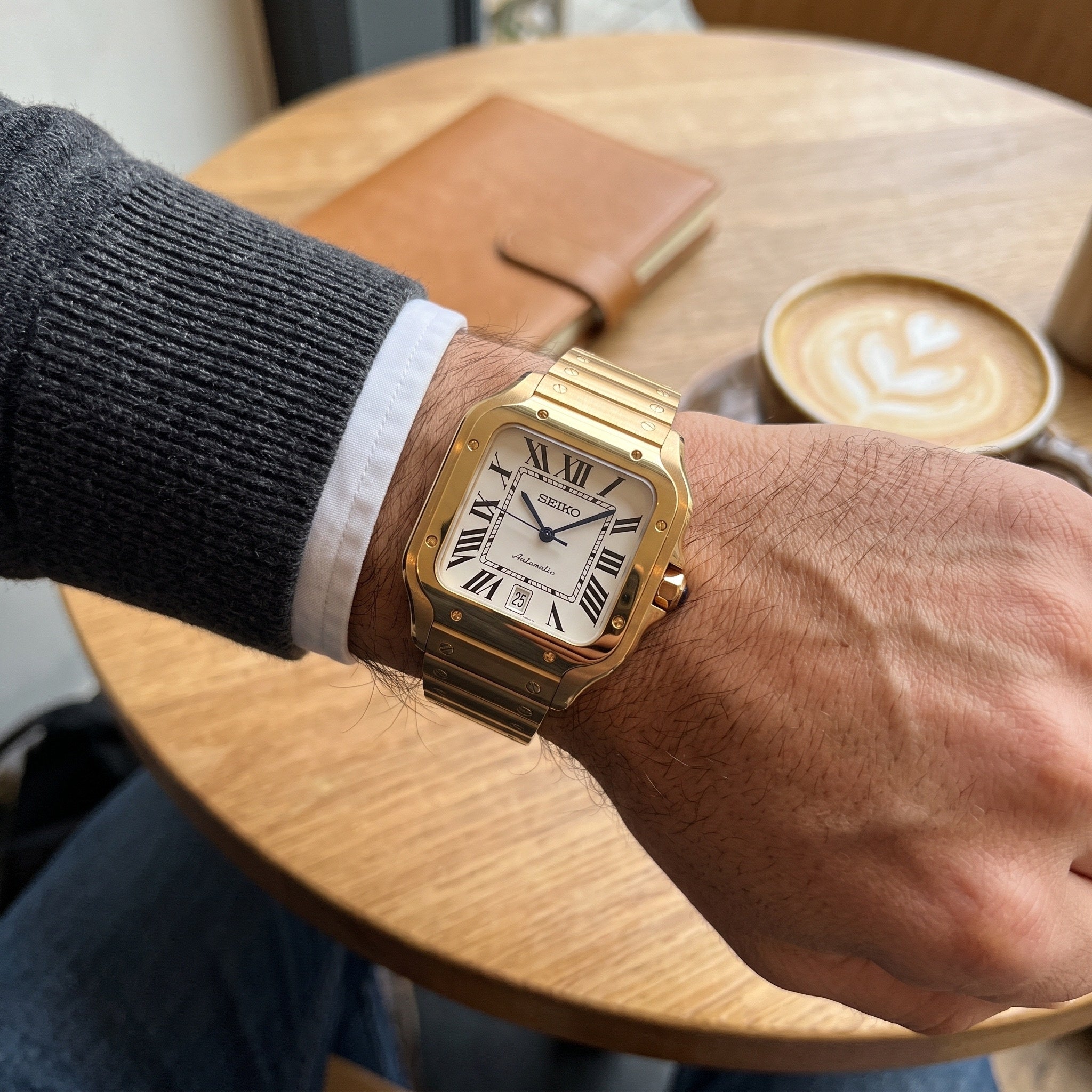 Seiktos Mod – Gold White Dial – 38mm – Automatic – on-wrist view